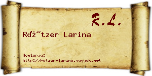 Rötzer Larina névjegykártya